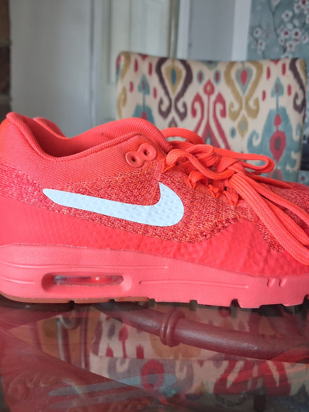 Nike Air Max 1 Ultra Flyknit "Bright Crimson" Women's Size 6.5 (843387-601)